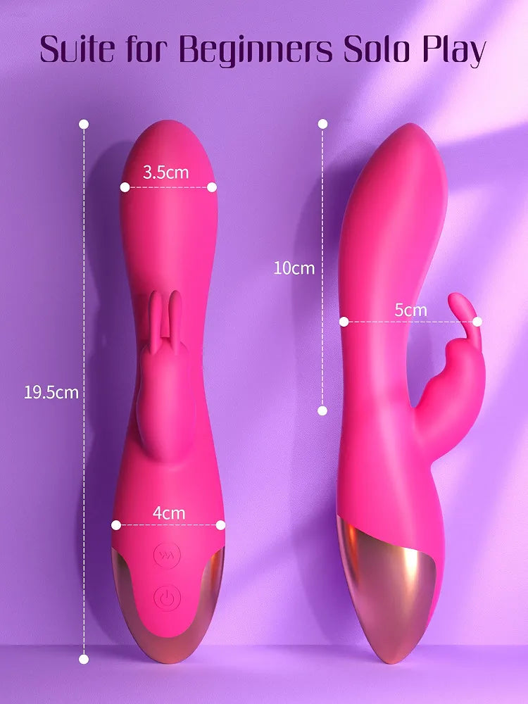 FIDECH Dual-Motor Rabbit Vibrator with 10 Vibration Modes for G-Spot and Clitoral Stimulation