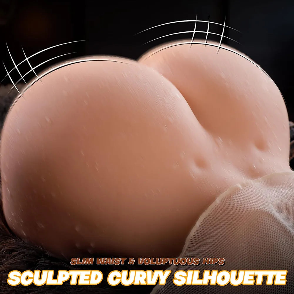 8LB Realistic TPE Male Masturbator with Dual-Channel Vaginal and Anal Texture, Includes Storage Bag and Maintenance Kit