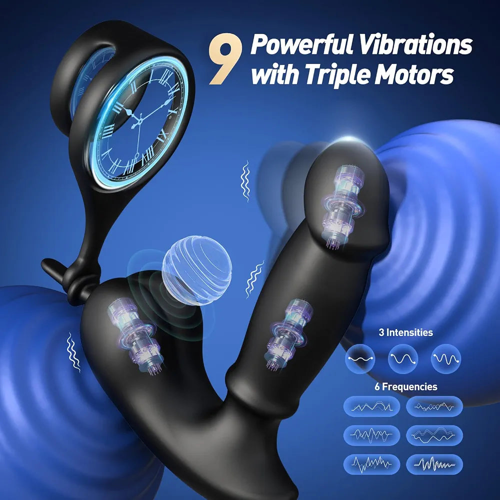 Premium Dual-Motor Prostate Massager and Anal Vibrator with Detachable Cock Rings