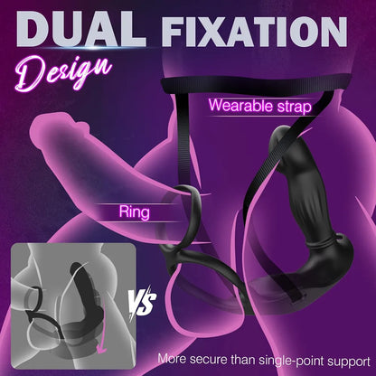 Pro-Thrust Remote & App-Controlled Prostate Massager with Silicone Cock Ring