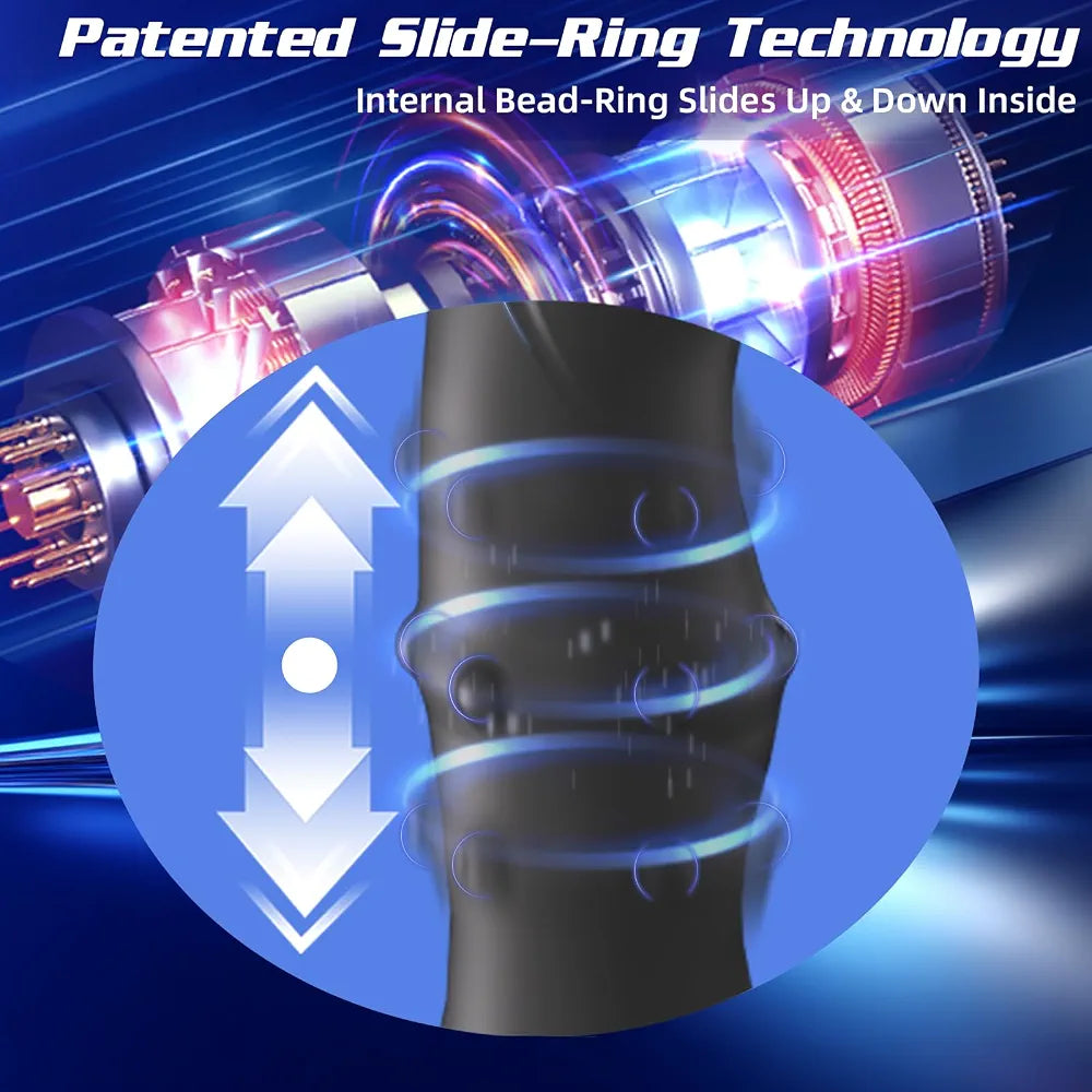 App-Controlled Beaded Prostate Massager and Vibrating Anal Plug with Thrusting Ring