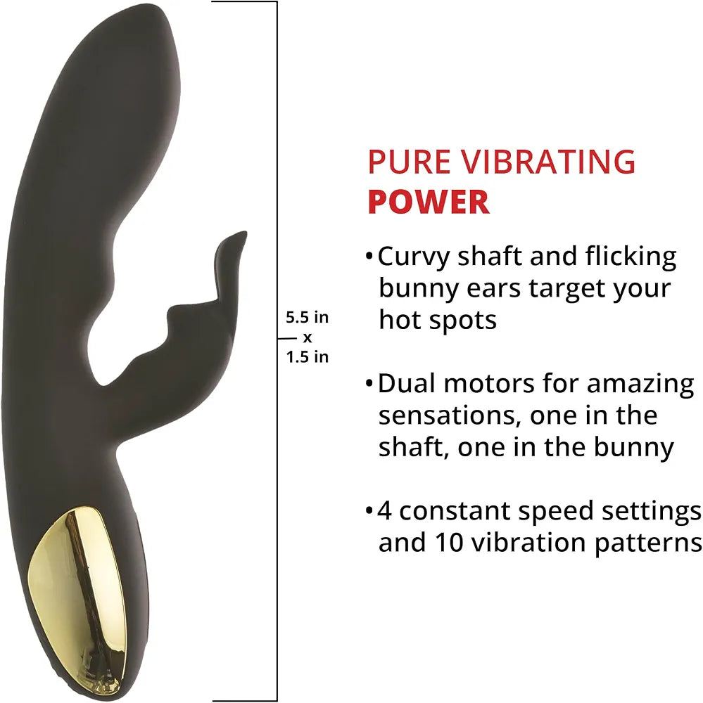 Luxury Dual-Stimulation Rabbit Vibrator: Waterproof Rechargeable G-Spot and Clitoral Massager