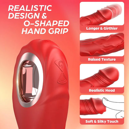 Realistic Dual-Action Thrusting and Vibrating G-Spot and Clitoral Stimulator
