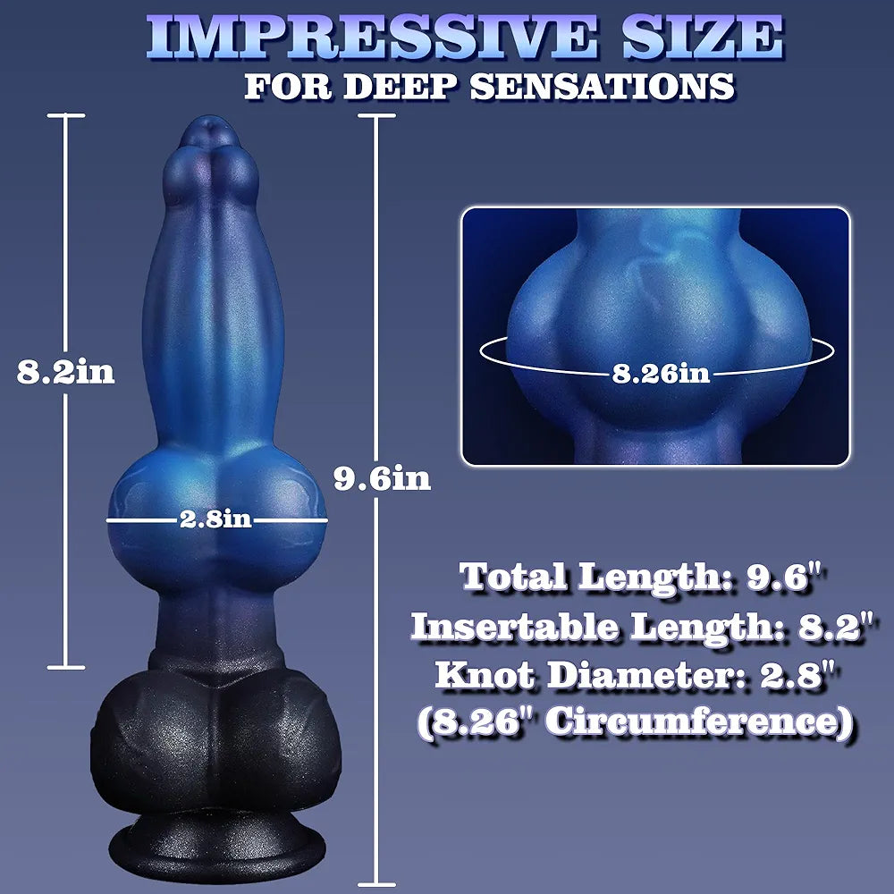 9.6" Monster Fantasy Knot Dildo with Suction Cup - Realistic Dragon, Horse, and Wolf Hybrid Design