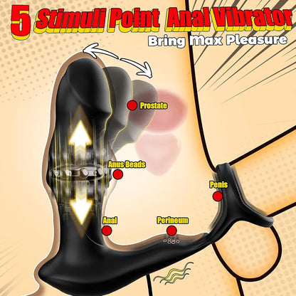 BEISAR 360-Degree Rotating & Vibrating Tentacle Prostate Massager with 9 Vibration Modes