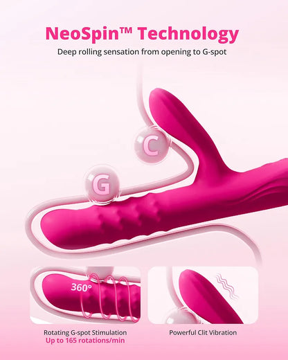 Velvo App-Controlled Rabbit Vibrator with Rotating Beads and Dual-Stimulation