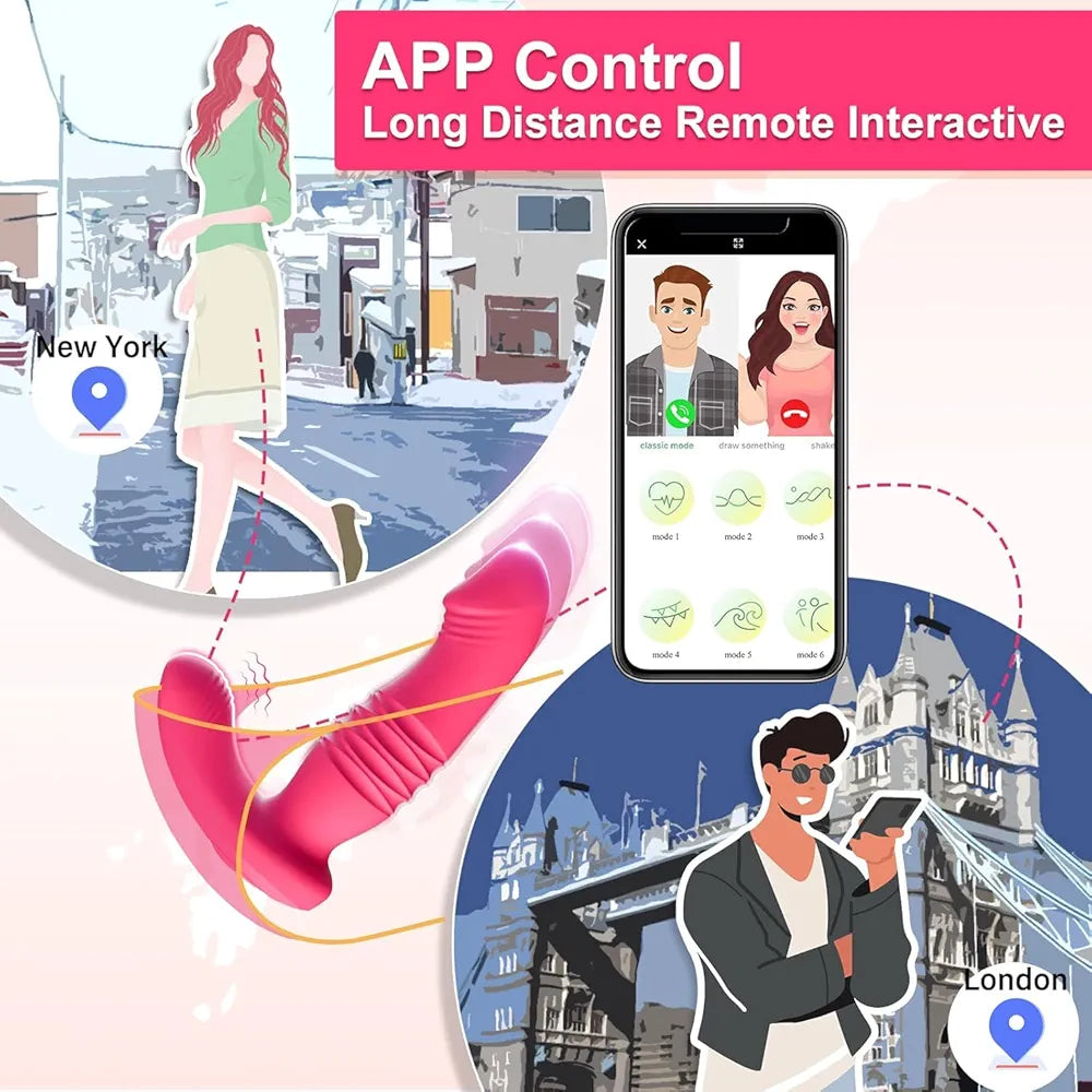 App-Controlled Wearable Thrusting G-Spot & Clitoral Vibrator with 9 Modes for Couples