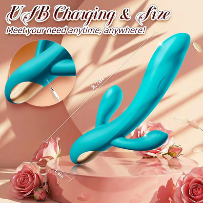 Premium 3-in-1 Silicone Rabbit Vibrator with 10 Vibration Modes for Clitoral and G-Spot Stimulation