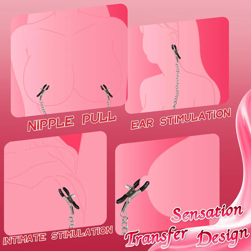 Electric Clitoral and Nipple Suction Stimulator with Tongue-Licking Function