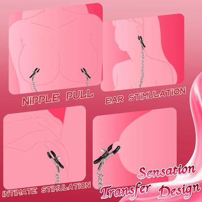 Electric Clitoral and Nipple Suction Stimulator with Tongue-Licking Function