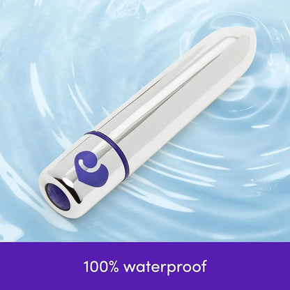 Lovehoney Magic Bullet 4-Inch Waterproof Mini Vibrator - 10-Function Multispeed Lipstick Massager for Women - Silver