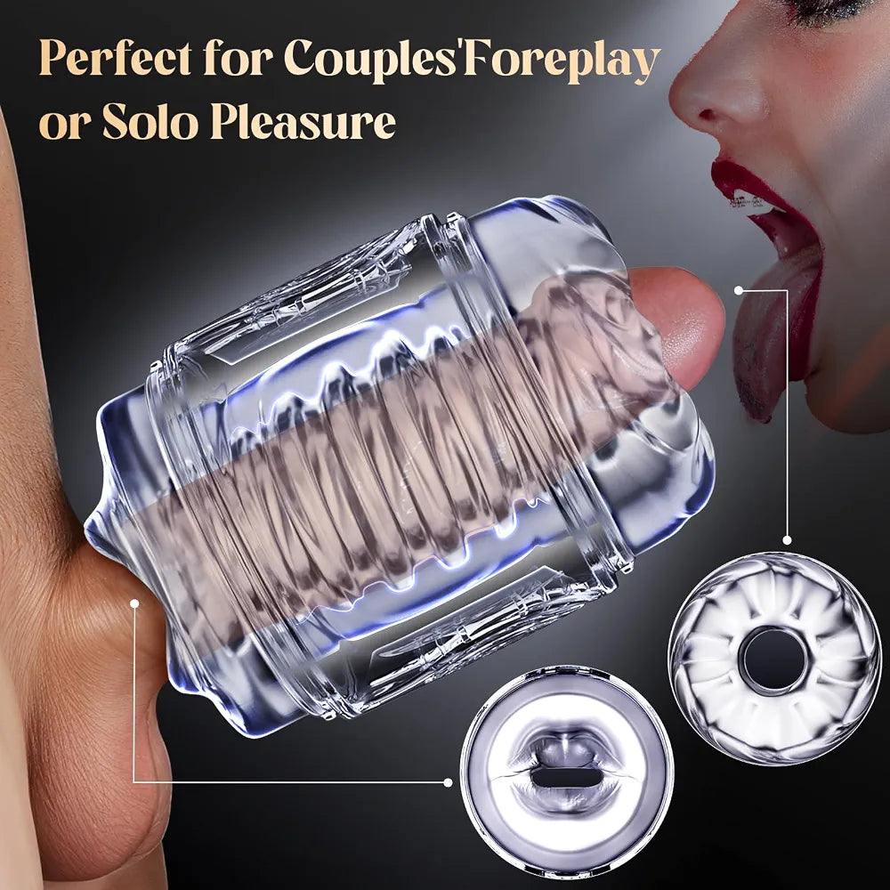 Realistic Spiral Texture Pocket Stroker - Open-Ended Male Masturbation Sleeve