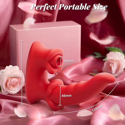 Rose-Shaped Clitoral and G-Spot Suction Vibrator with 30 Stimulation Modes for Couples