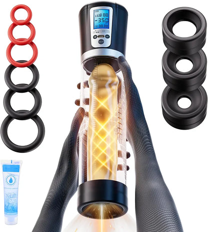 Male Penis Pump Sex Toys, Automatic Enlargers & Extend Pump for Men with LED Display, Adult Toys for Men Electric Penis Entender Erection Pumps, Sex Toys - Pumps & Enlargers 
