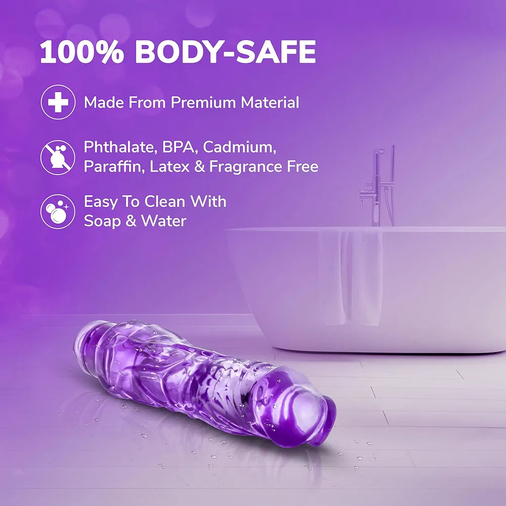 Eden 9-Inch Realistic Vibrating Dildo - Waterproof Multi-Speed Girthy Shaft Massager for Couples