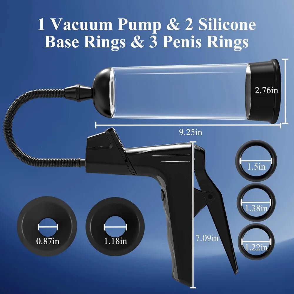 Sex Toy Male Penis Pump - UTIMI Pennis Extender Adult Sex Toys - Pumps & Enlargers for Men with 3 Penis Ring and 2 Silicone Sleeve,Sex Machine Enlarge Juguetes Sexuales for Stronger Bigger Erections