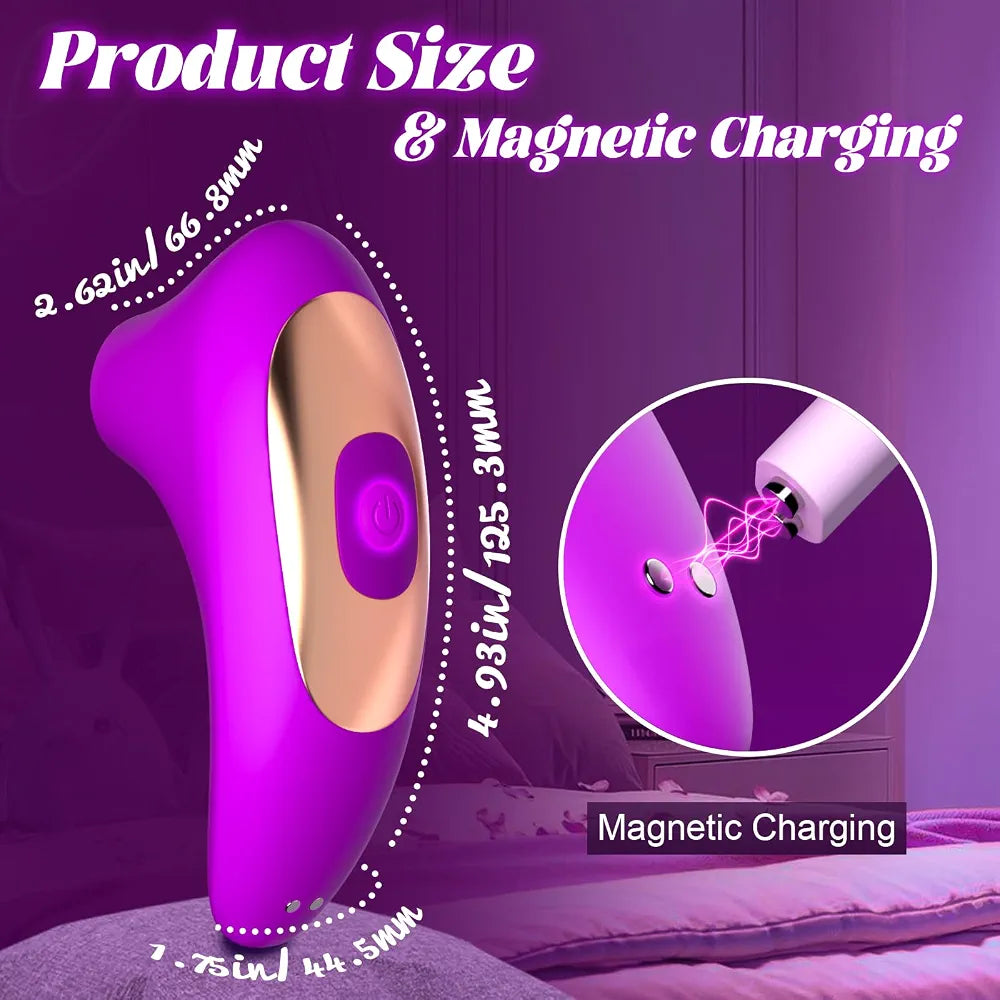 Purple Clitoral Suction and Vibration Stimulator with 10 Modes for Couples