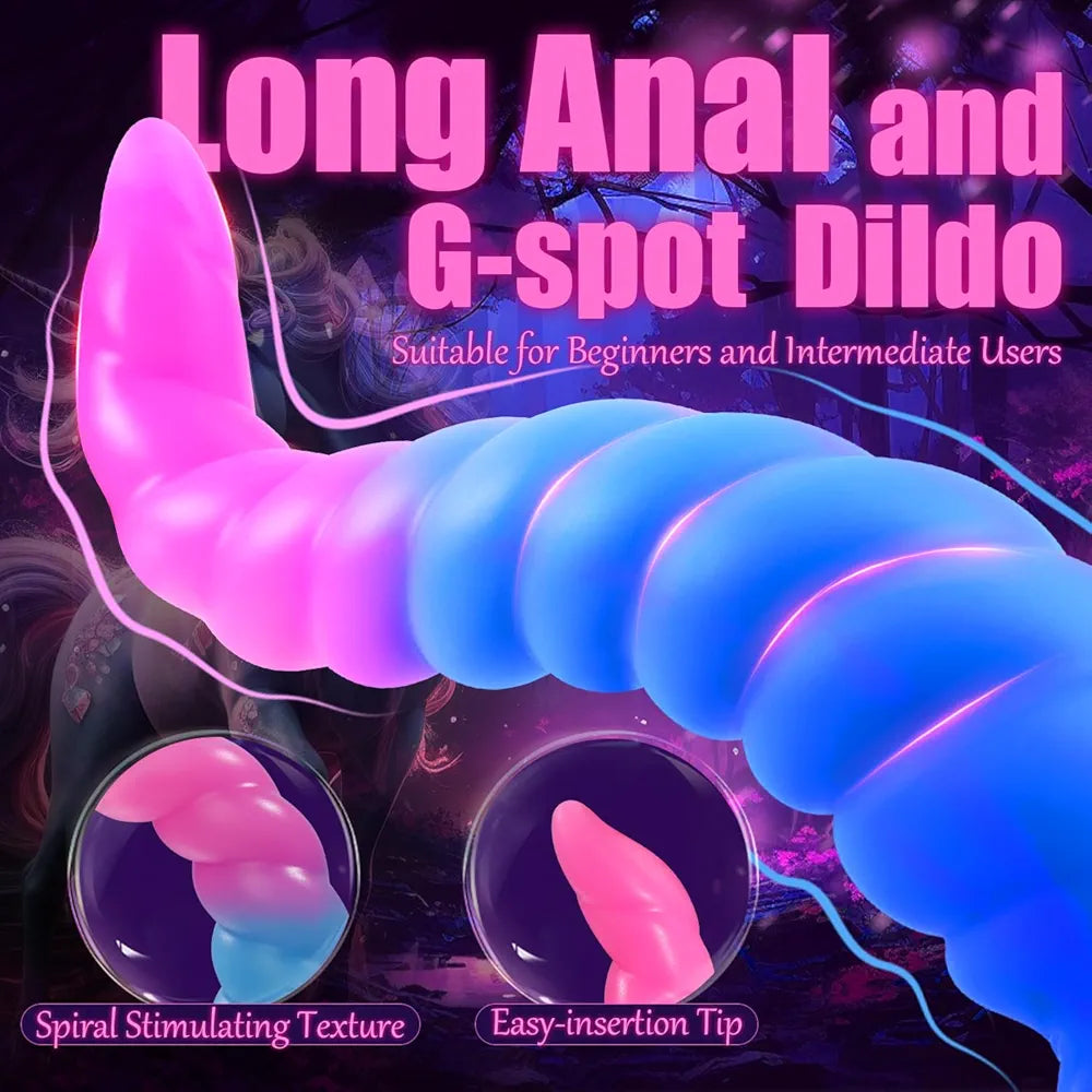 20-Inch Extra-Long Silicone Fantasy Dildo with Suction Cup Base for G-Spot and Prostate Stimulation