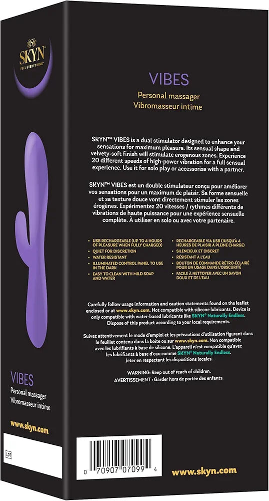 SKYN Vibes Rechargeable 20-Speed Premium Personal Massager