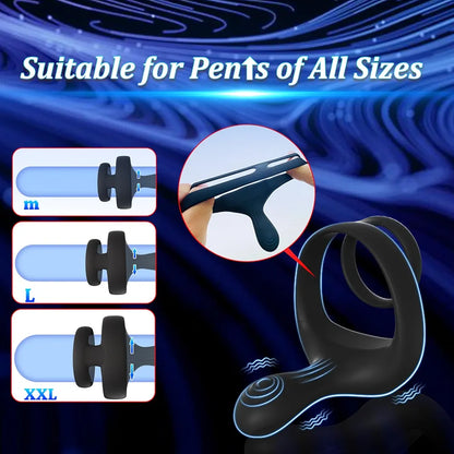 Dual-Motor Remote Controlled Silicone Vibrating Cock Ring for Enhanced Male Stimulation