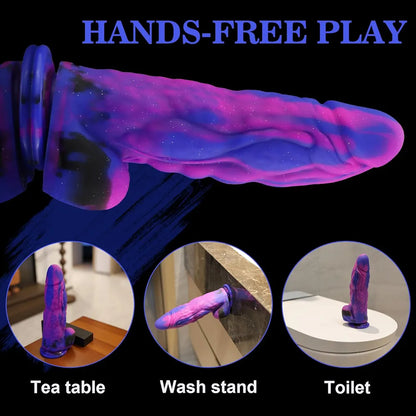 9.5'' Realistic Fantasy Silicone Dildo with Suction Cup - Thick 2.4'' Diameter G-Spot Stimulator