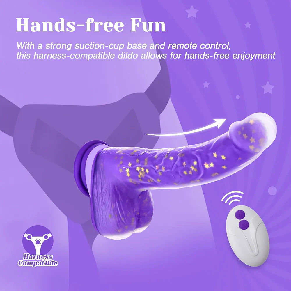 Realistic 9.25-Inch Heated Thrusting G-Spot Vibrator with Remote and Suction Base