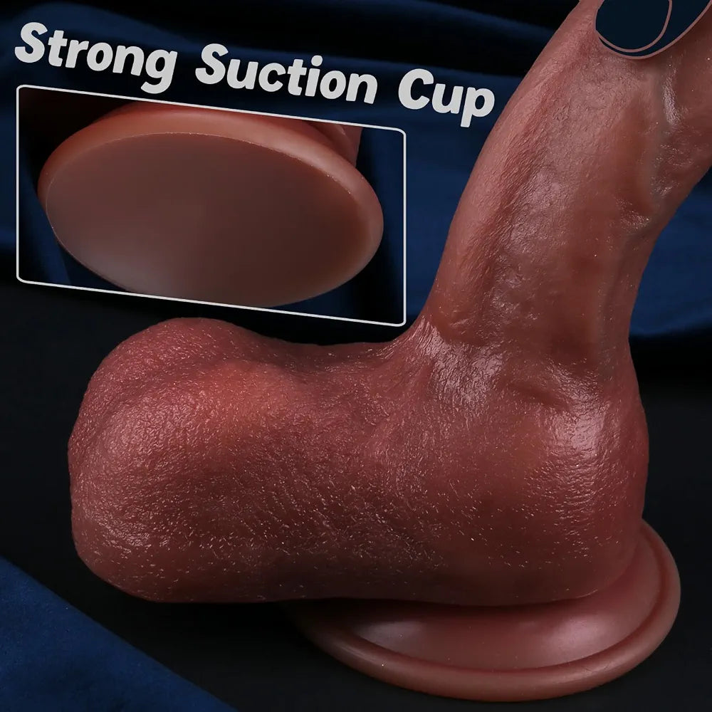 Sexgene 10-Inch Realistic Silicone Dildo with Suction Cup for G-Spot and Anal Stimulation
