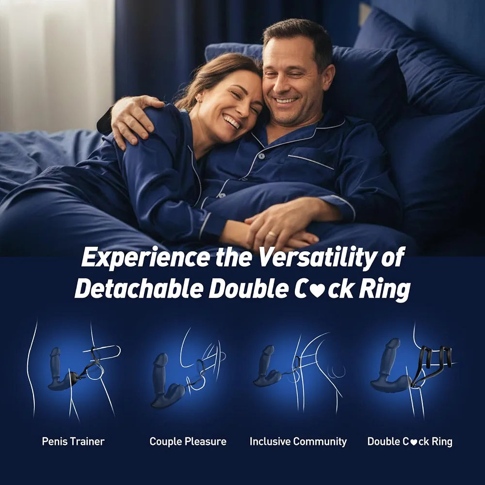Premium Dual-Motor Prostate Massager and Anal Vibrator with Detachable Cock Rings