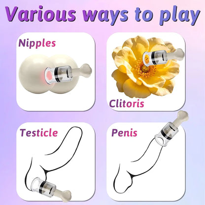 4-Piece Adjustable Clitoral and Nipple Suction Stimulator Set for Sensory Pleasure
