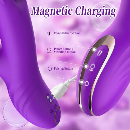 Premium 3-in-1 Dual Rabbit Dildo with Multi-Mode Stimulation for G-Spot and Clitoral Pleasure
