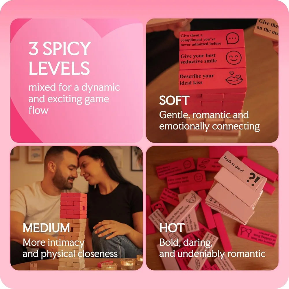Couples Intimate Stacking Tower and Sex Dice Game Set