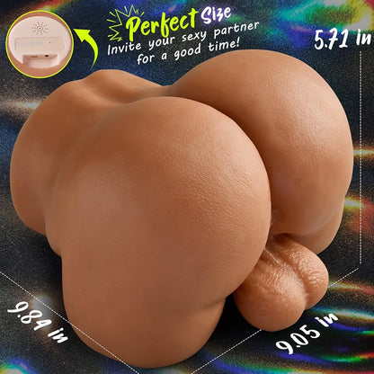 10LB Realistic Male Masturbator with Vibrating Anal Channel and HIPS Anus