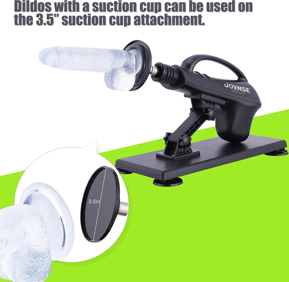 Joynse Automatic Thrusting Sex Machine with Suction Cup, 3XLR Connector, and 8 Interchangeable Attachments
