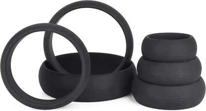 6-Piece Medical-Grade Silicone Cock Ring Set for Enhanced Performance