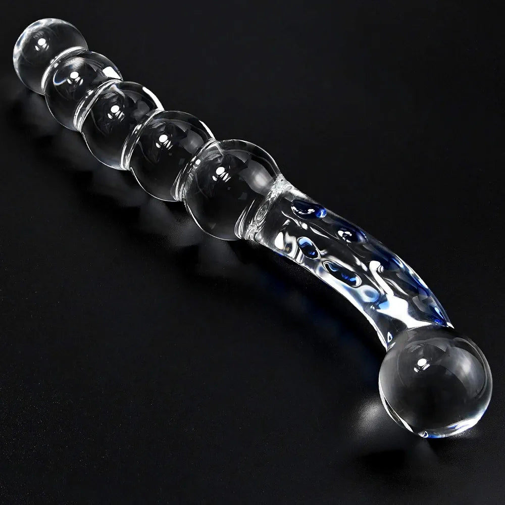 Premium Ergonomic Crystal Glass Anal Plug and Bead Set for Sensual Stimulation