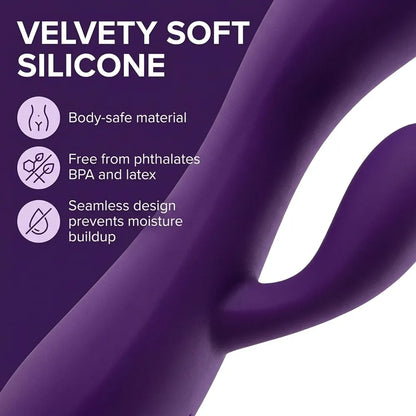 plusOne Dual Rabbit Vibrating Massager – USB Rechargeable Personal Massager with Dual Stimulation