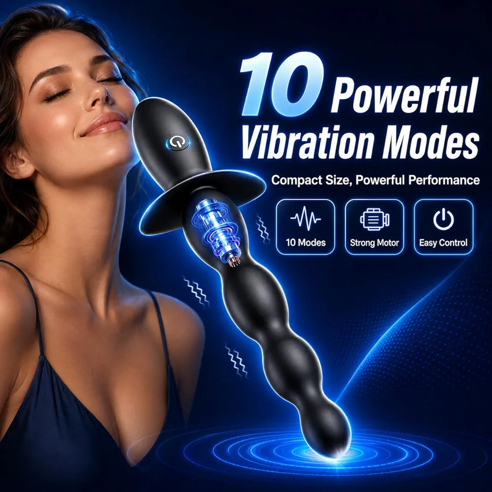 BEISAR App-Controlled Silicone Vibrating Anal Plug with 10 Modes for Beginners