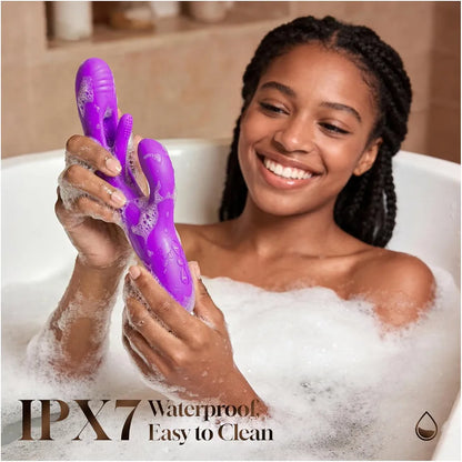 Aurieel 3-in-1 Rabbit G-Spot and Clitoral Vibrator with 14 Vibration Modes and Tongue Licking Stimulation