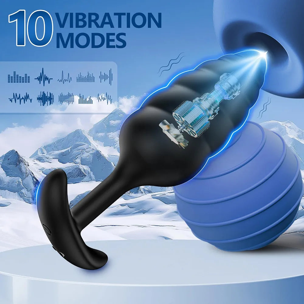 4-Piece Remote-Controlled Vibrating Anal Plug Set with 10 Vibration Modes