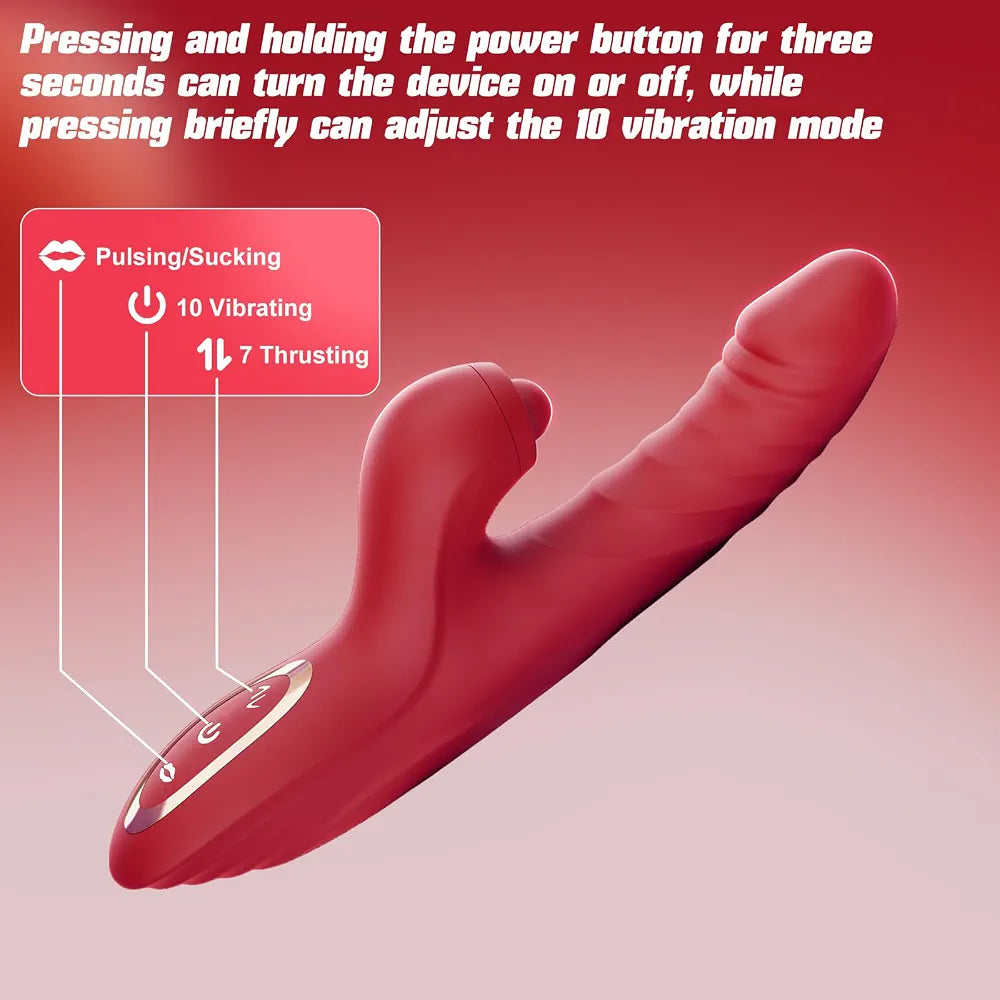 Toendi G-Spot Rabbit Vibrator with 10 Vibration and 7 Thrusting Modes for Clitoral Stimulation