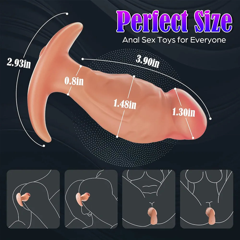 Mtsige App-Controlled Rotating & Vibrating Silicone Anal Plug with 10 Vibration Modes
