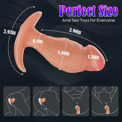 Mtsige App-Controlled Rotating & Vibrating Silicone Anal Plug with 10 Vibration Modes
