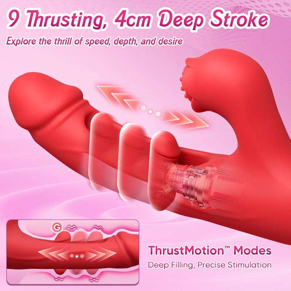 Dual-Stimulation Rabbit Vibrator with Realistic Texture and G-Spot Thrusting Function