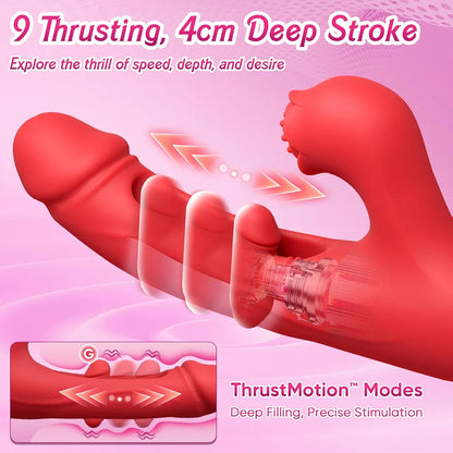 Dual-Stimulation Rabbit Vibrator with Realistic Texture and G-Spot Thrusting Function