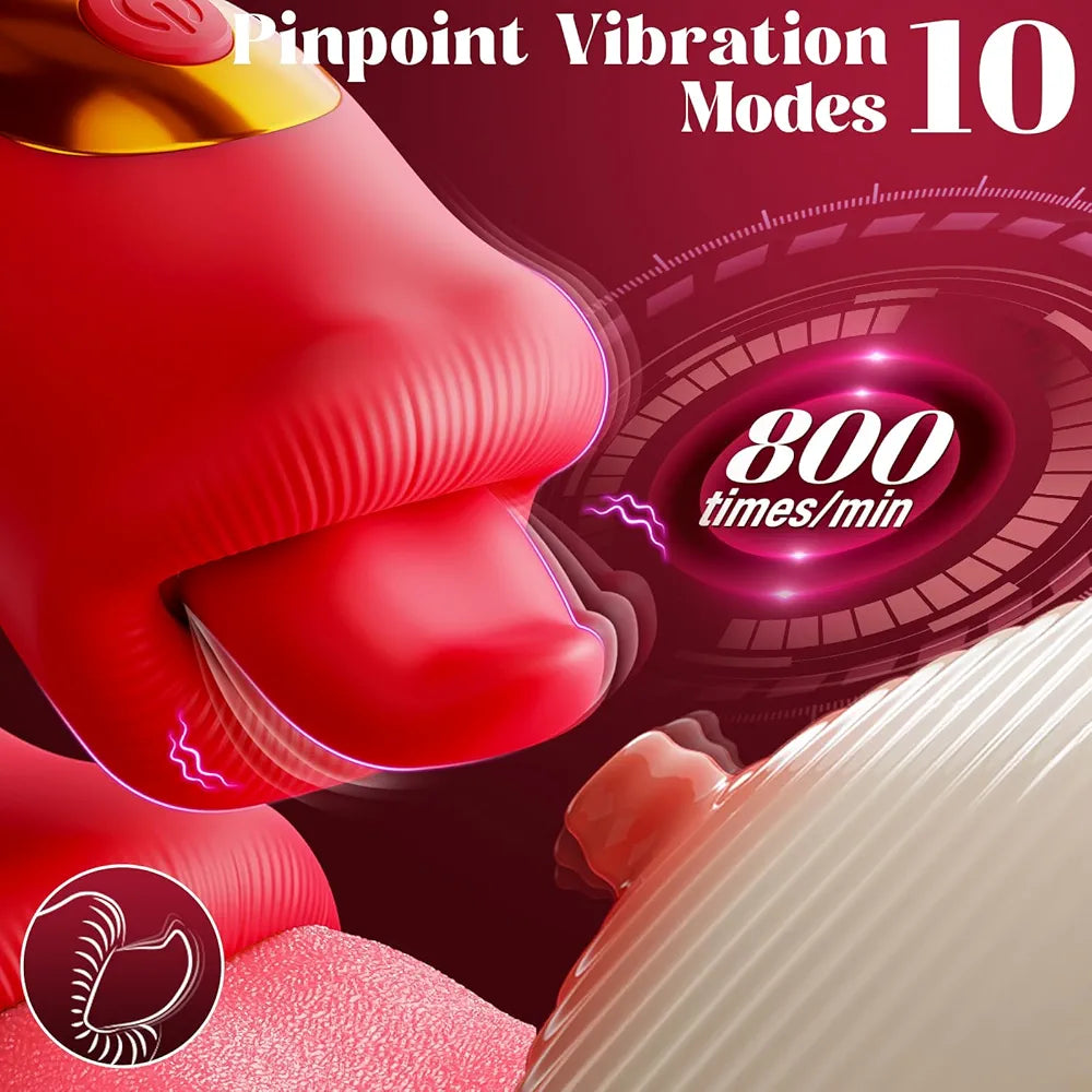 Toendi 10-Mode Thrusting and Licking G-Spot Vibrator for Women