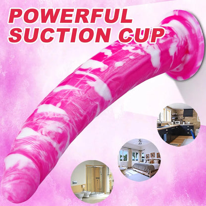 12-Inch Realistic Silicone Fantasy Dildo with Suction Cup - Extra Large and Thick