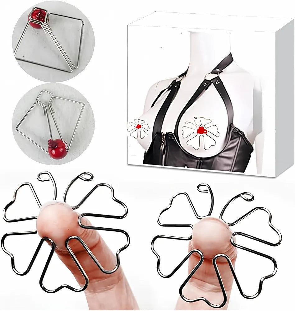 Adjustable Non-Piercing Nipple and Clitoral Clamps for Couples