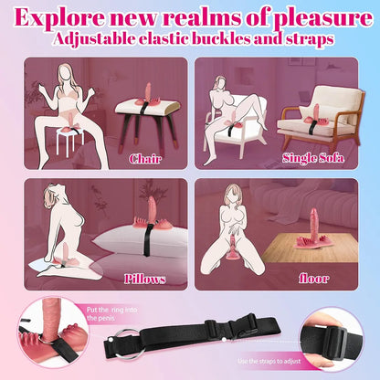 REYHKINO Remote-Controlled Hands-Free Thrusting Sex Machine with Vibrating Dildo