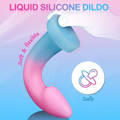 7.8-Inch Soft Liquid Silicone Dildo with Suction Cup - Versatile G-Spot and Prostate Stimulator
