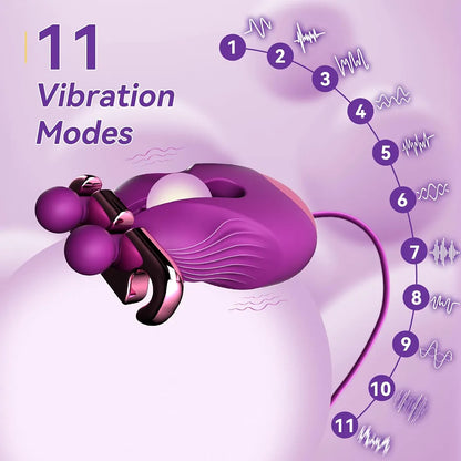 Rechargeable Rose-Shaped Nipple Vibrator with 10 Stimulation Modes